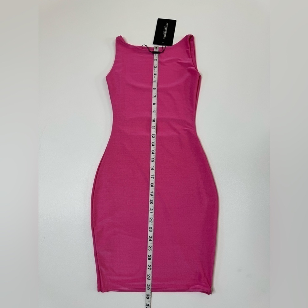 NWT Pretty Little Thing Bubble Gum Pink Cut Out Bodycon Dress Size 0 - Picture 4 of 7